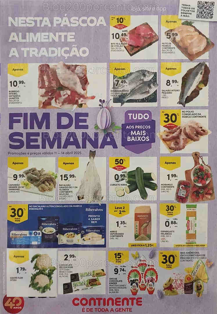 Antevisão Folheto CONTINENTE Promoções Fim de Semana 11 a 14 abril
