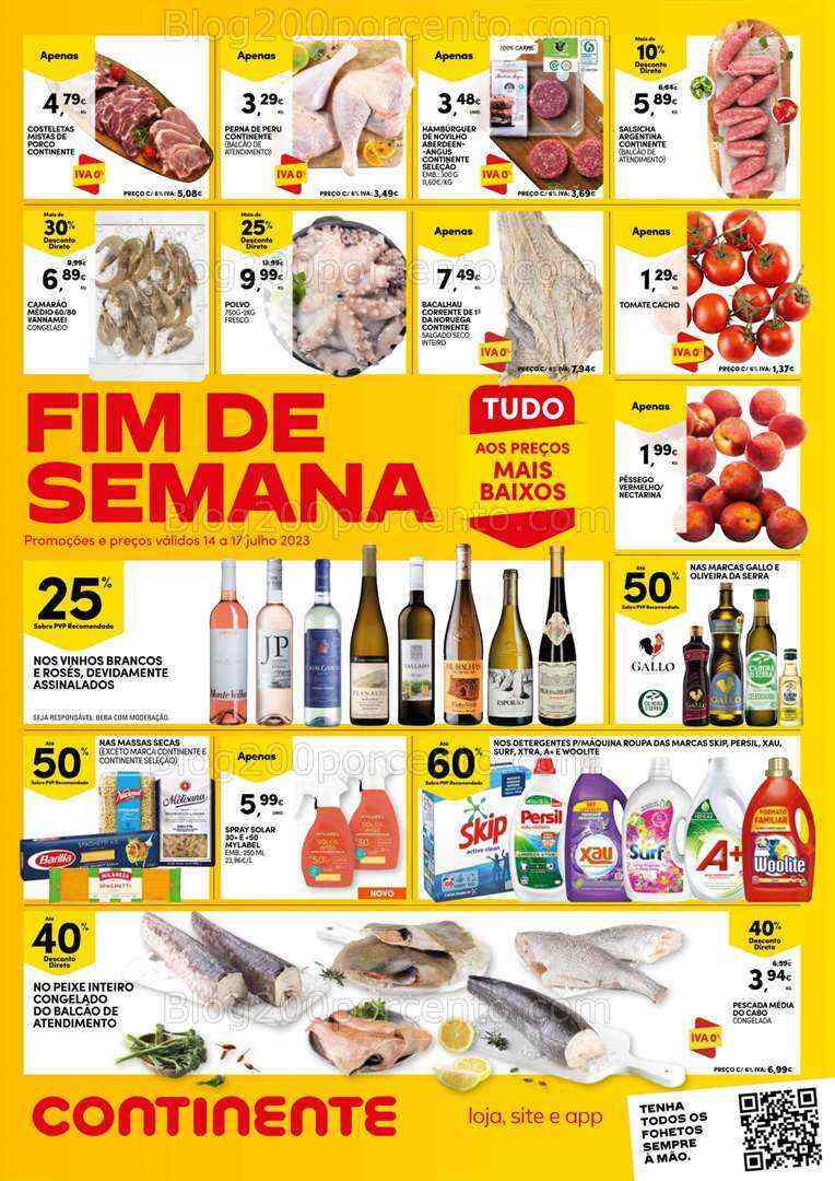 Antevisão Folheto CONTINENTE Promoções Fim de Semana - 14 a 17 julho