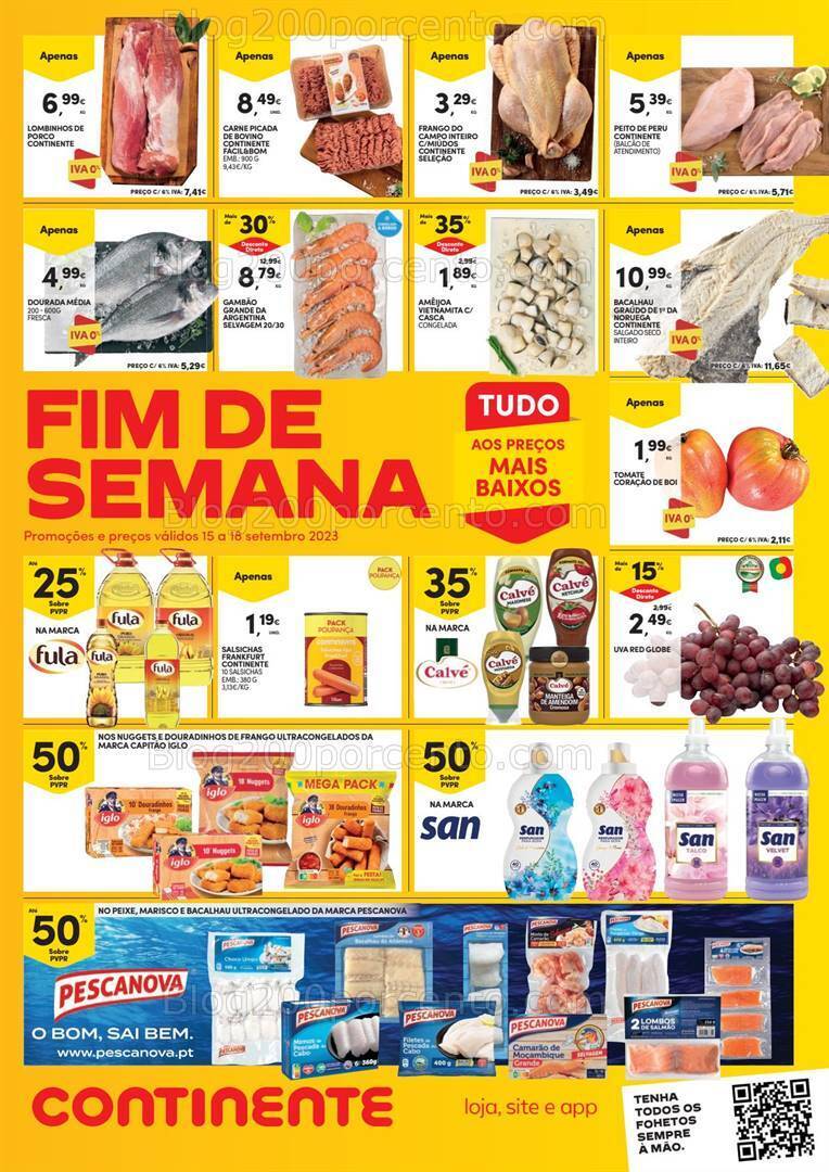 Antevisão Folheto CONTINENTE Promoções Fim de Semana - 15 a 18 setembro