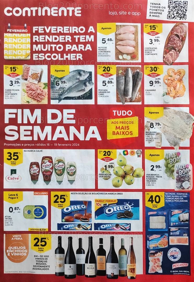 Antevisão Folheto CONTINENTE Promoções Fim de Semana - 16 a 19 fevereiro