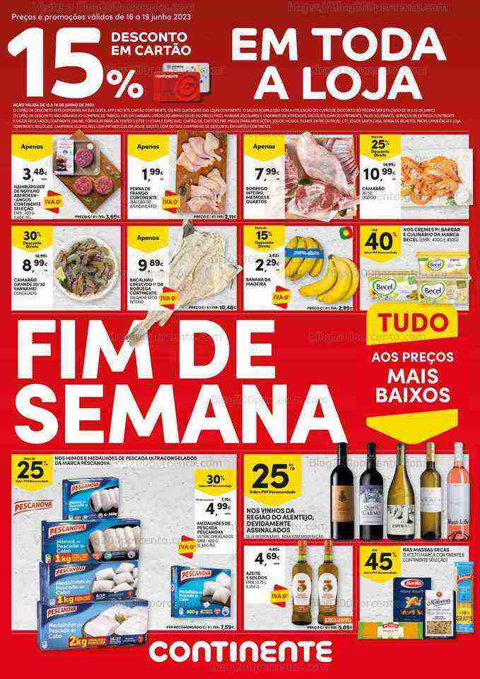 Antevisão Folheto CONTINENTE Promoções Fim de Semana de 16 a 19 junho