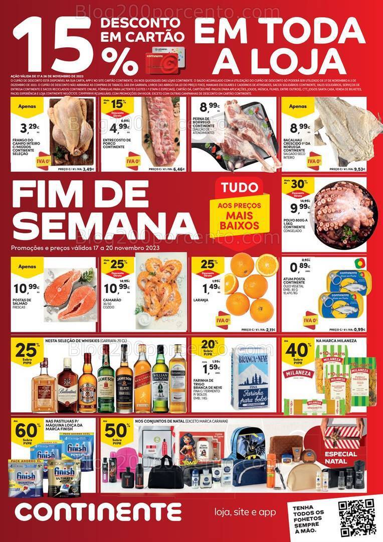 Antevisão Folheto CONTINENTE Promoções Fim de Semana - 17 a 20 novembro
