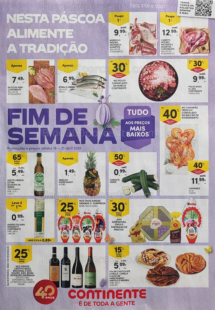 Antevisão Folheto CONTINENTE Promoções Fim de Semana - 18 a 21 abril