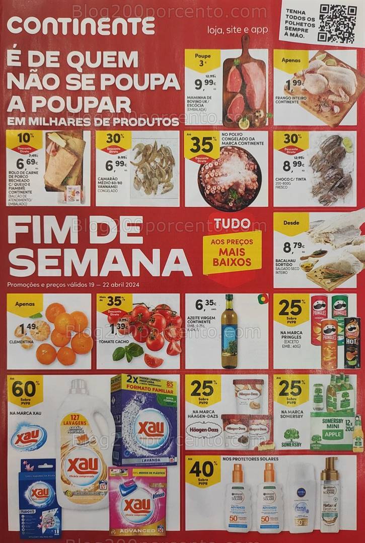 Antevisão Folheto CONTINENTE Promoções Fim de Semana - 19 a 22 abril
