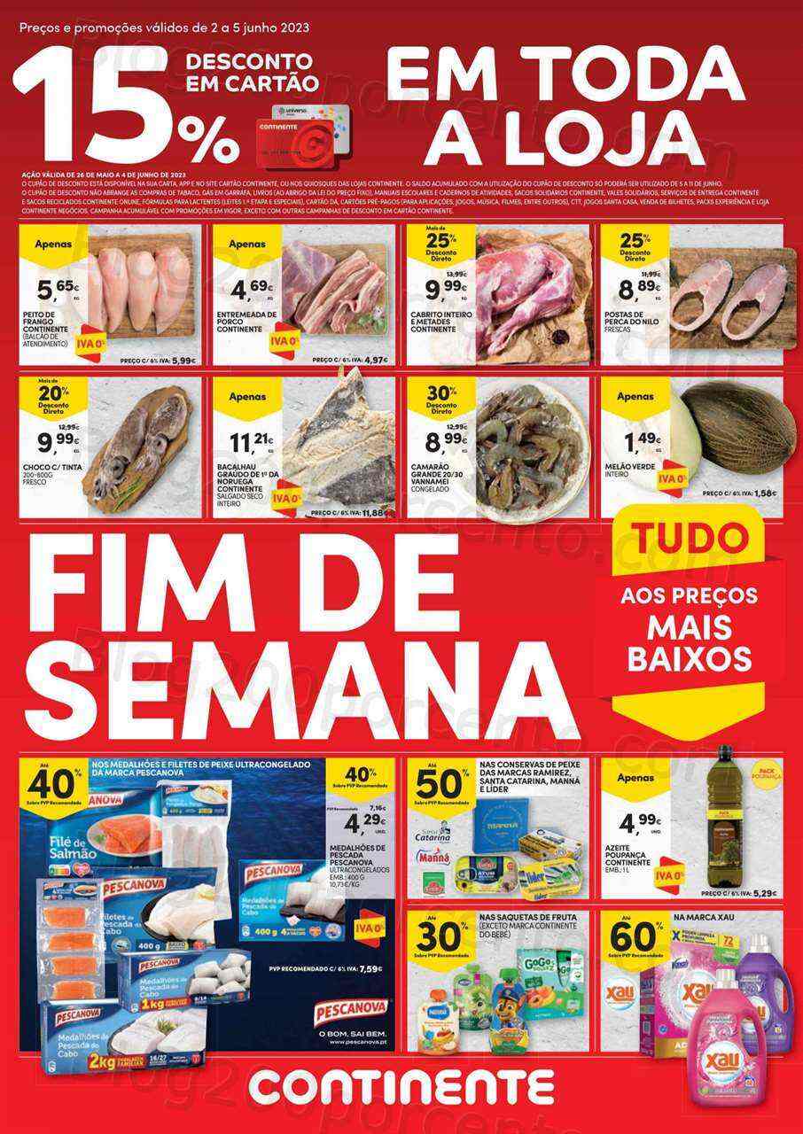Antevisão Folheto CONTINENTE Promoções Fim de Semana - 2 a 5 junho