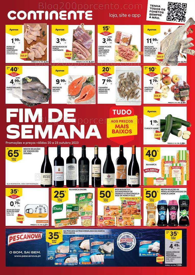 Antevisão Folheto CONTINENTE Promoções Fim de Semana - 20 a 23 outubro