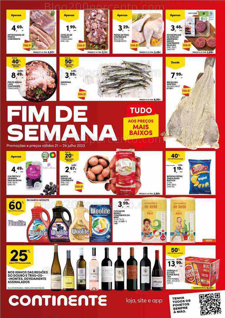 Antevisão Folheto CONTINENTE Promoções Fim de Semana - 21 a 24 julho