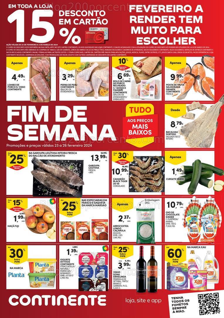 Antevisão Folheto CONTINENTE Promoções Fim de Semana - 23 a 26 fevereiro