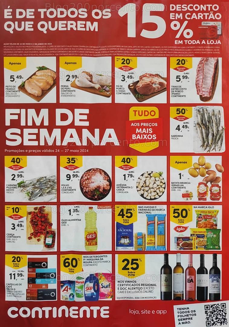 Antevisão Folheto CONTINENTE Promoções Fim de Semana - 24 a 27 maio
