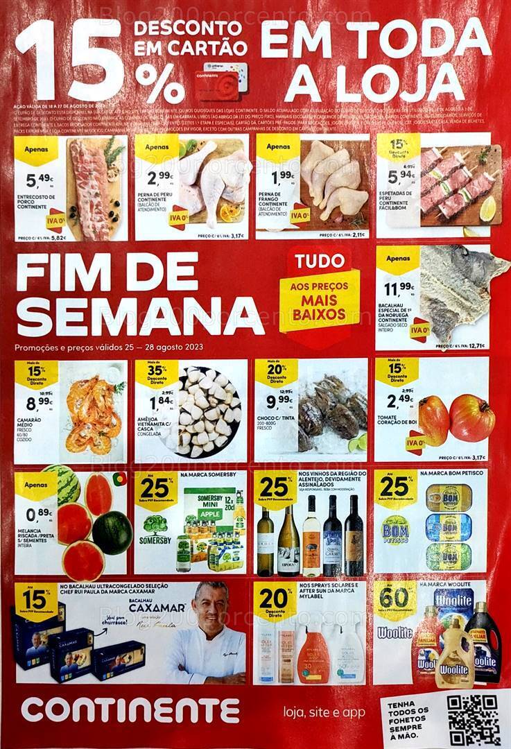 Antevisão Folheto CONTINENTE Promoções Fim de Semana - 25 a 28 agosto