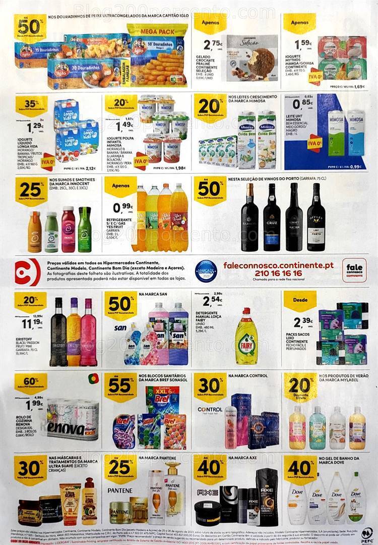 Antevisão Folheto CONTINENTE Promoções Fim de Semana - 25 a 28 agosto