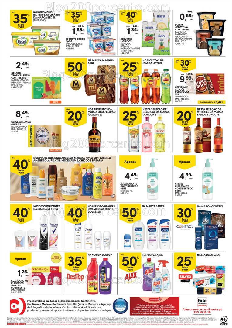 Antevisão Folheto CONTINENTE Promoções Fim de Semana - 26 a 29 julho