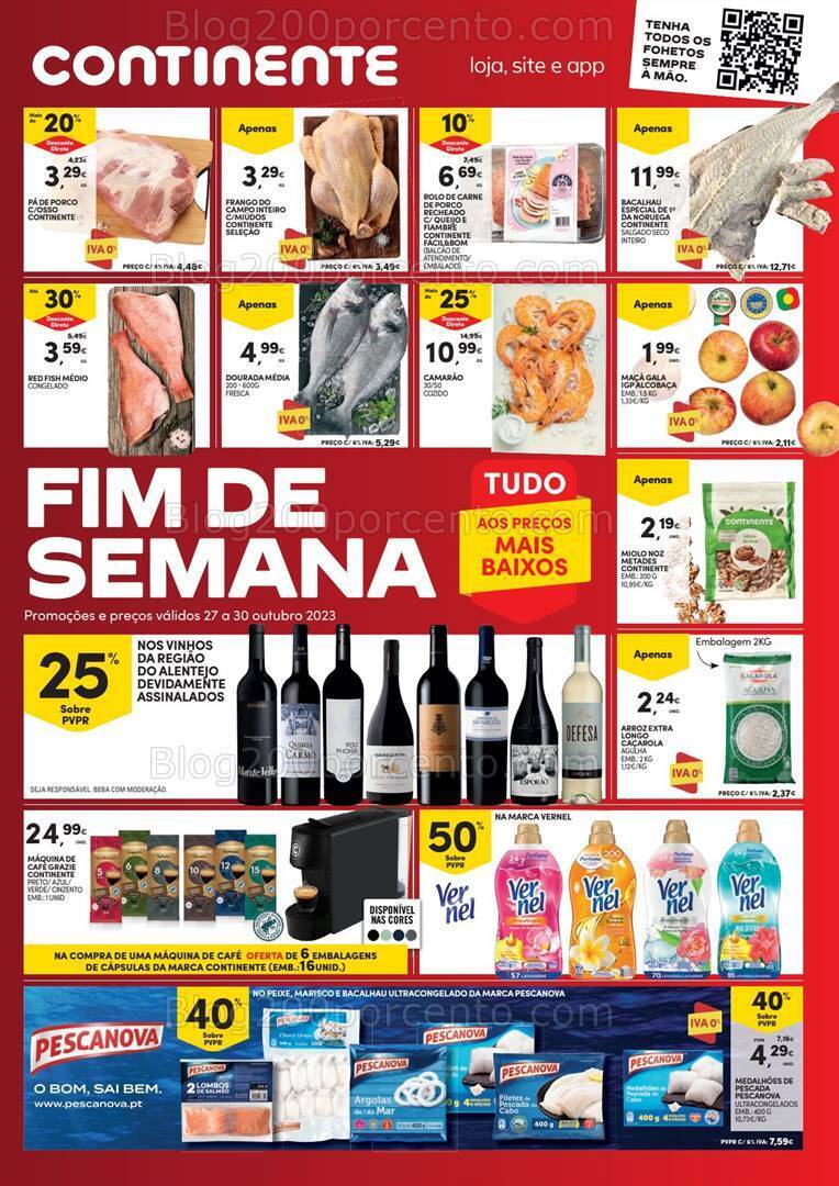 Antevisão Folheto CONTINENTE Promoções Fim de Semana - 27 a 30 outubro