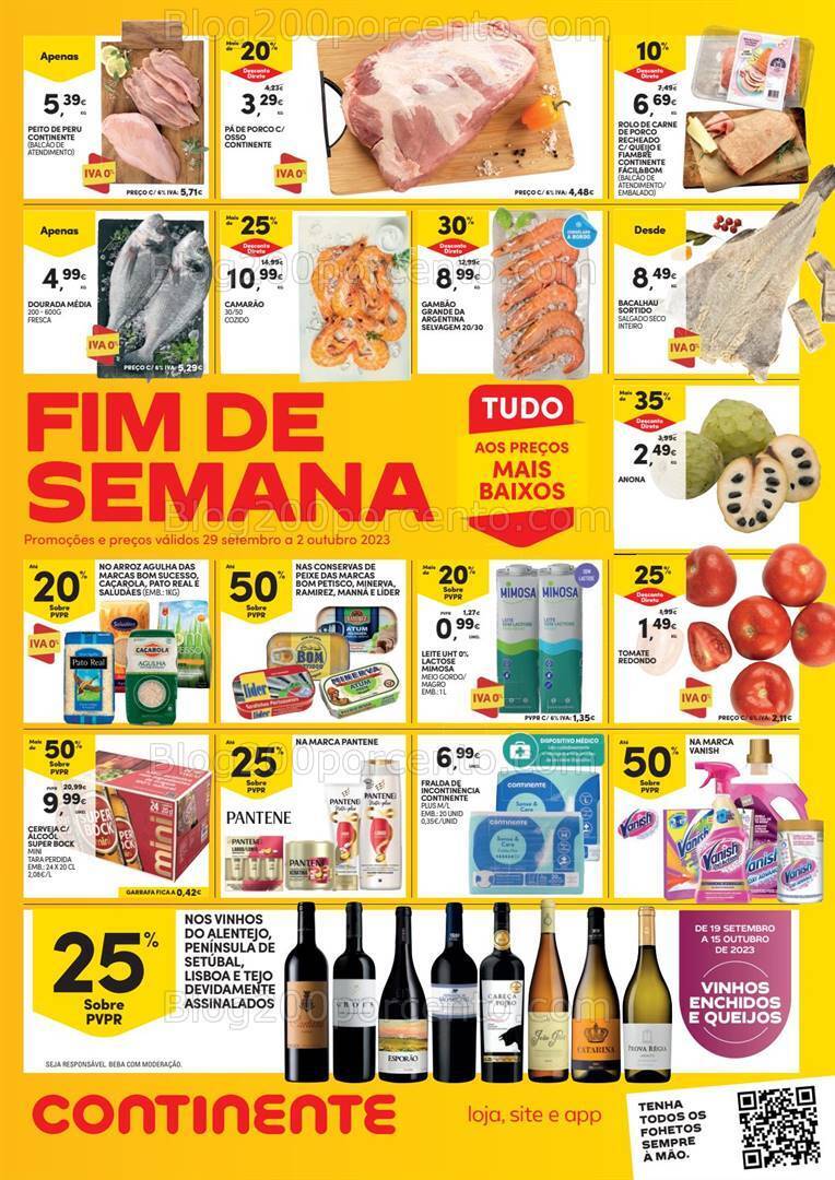 Antevisão Folheto CONTINENTE Promoções Fim de Semana - 29 setembro a 2 outubro