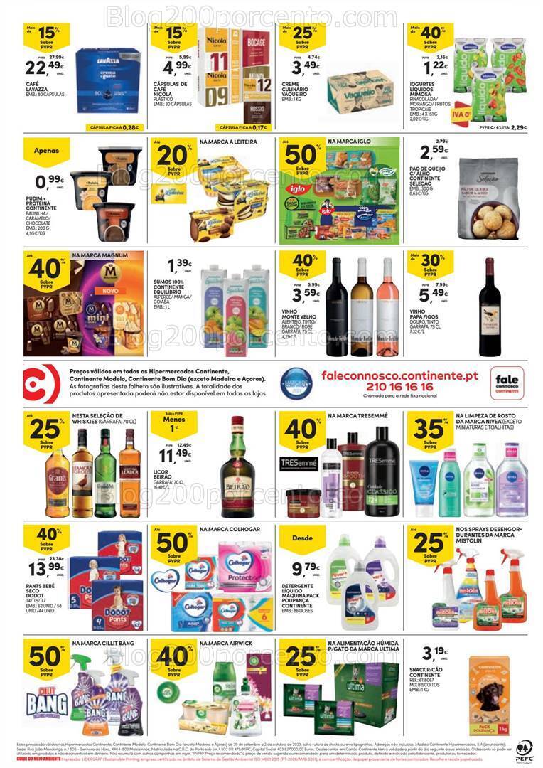 Antevisão Folheto CONTINENTE Promoções Fim de Semana - 29 setembro a 2 outubro