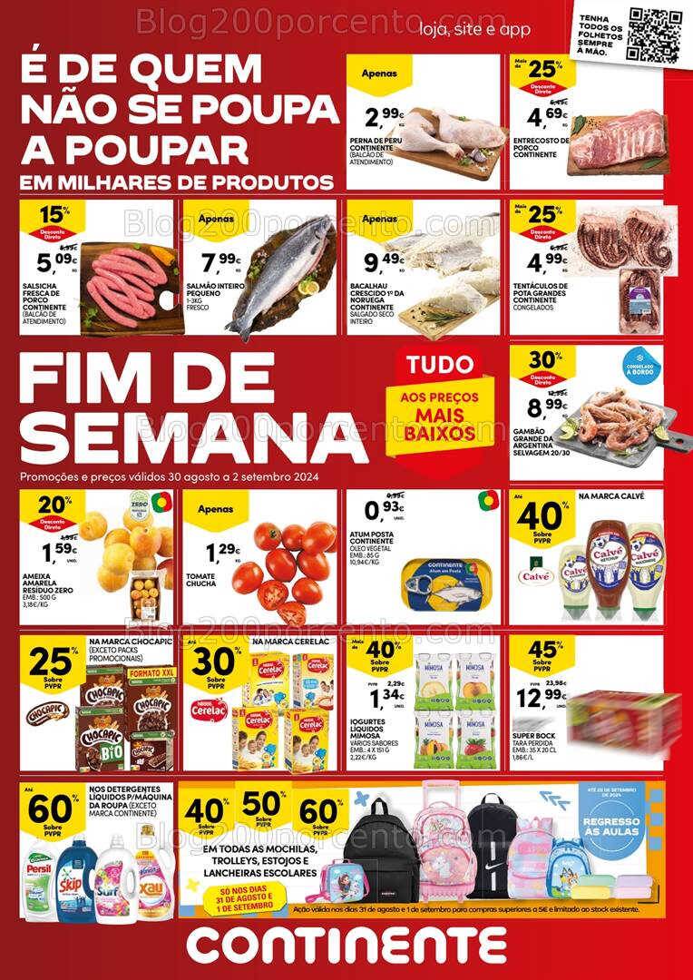 Antevisão Folheto CONTINENTE Fim de Semana - 30 agosto a 2 setembro