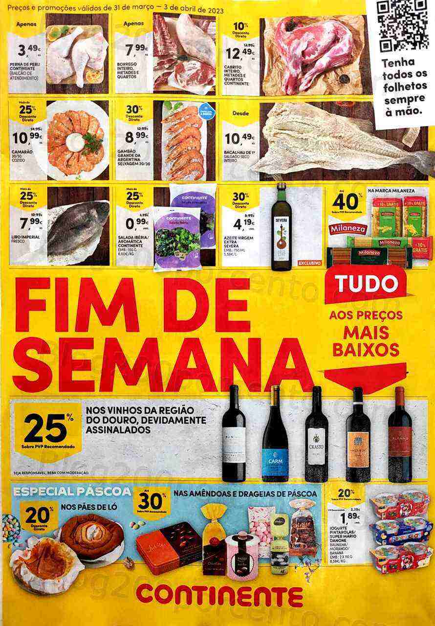Antevisão Folheto CONTINENTE Promoções Fim de Semana - 31 março a 3 abril