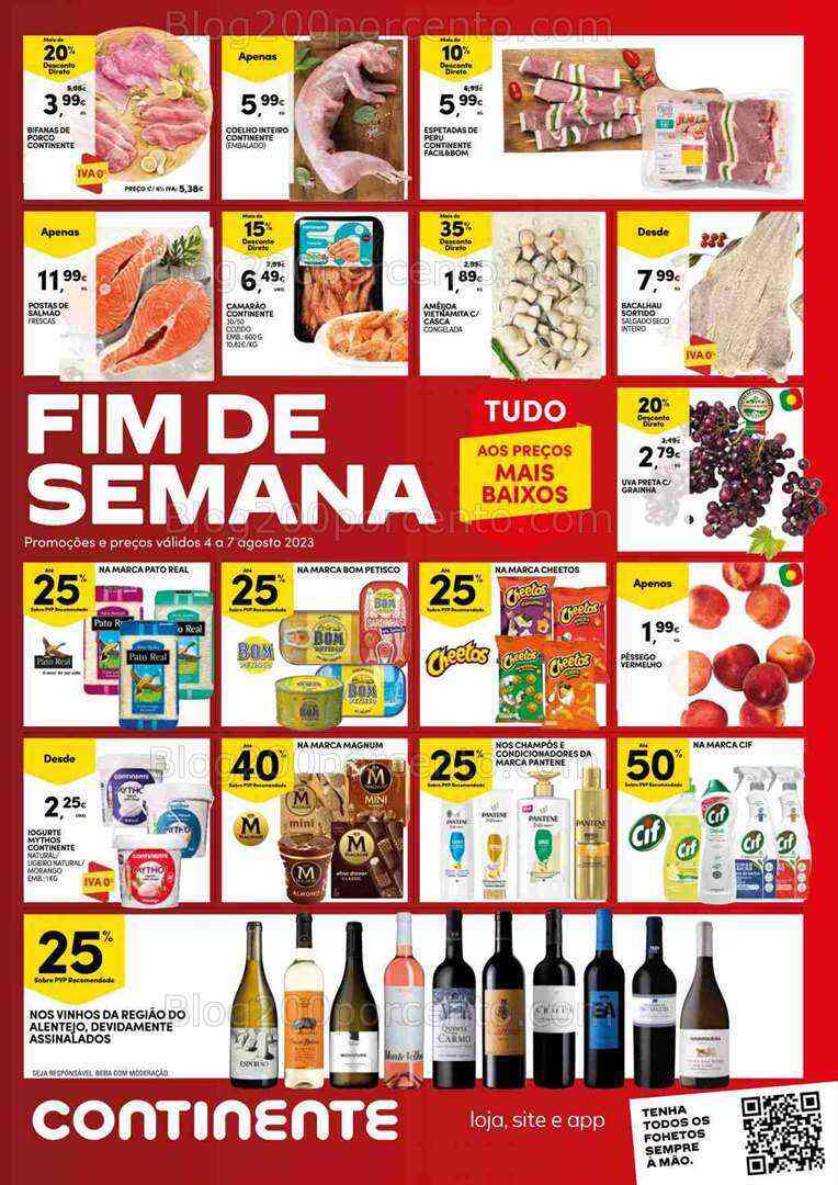 Antevisão Folheto CONTINENTE Promoções Fim de Semana - 4 a 7 agosto