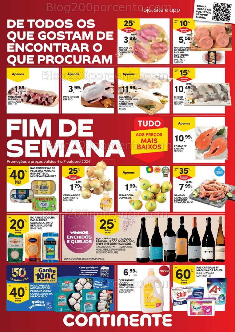 Antevisão Folheto CONTINENTE Promoções Fim de Semana - 4 a 7 outubro