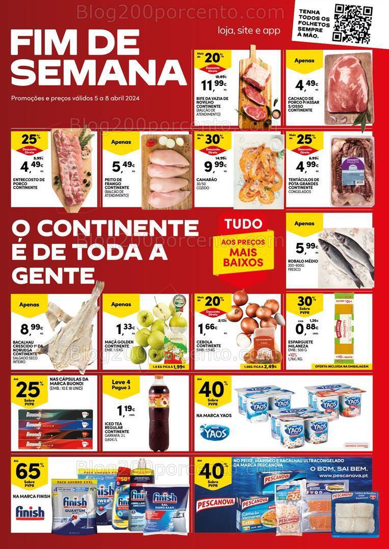 Antevisão Folheto CONTINENTE Fim de Semana Promoções - 5 a 8 abril