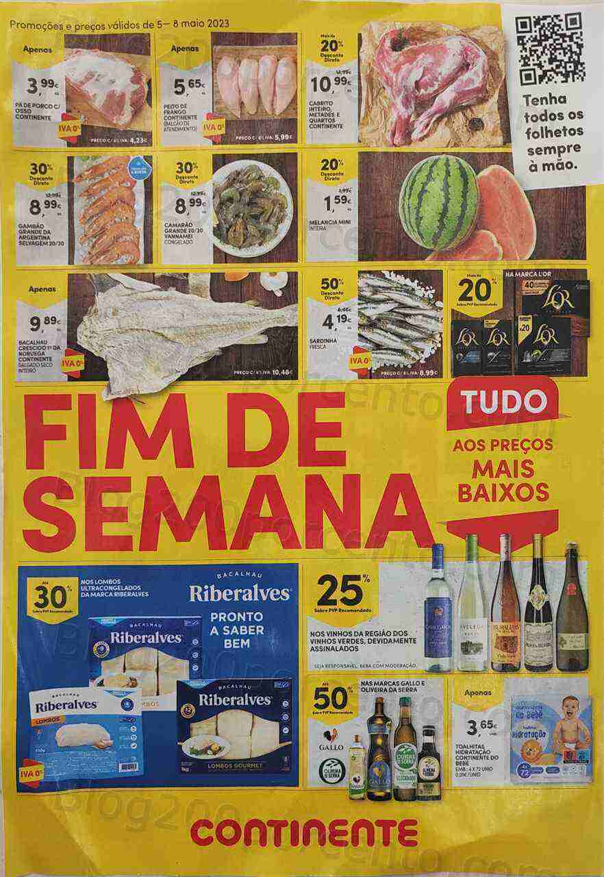 Antevisão Folheto CONTINENTE Promoções Fim de Semana - 5 a 8 maio