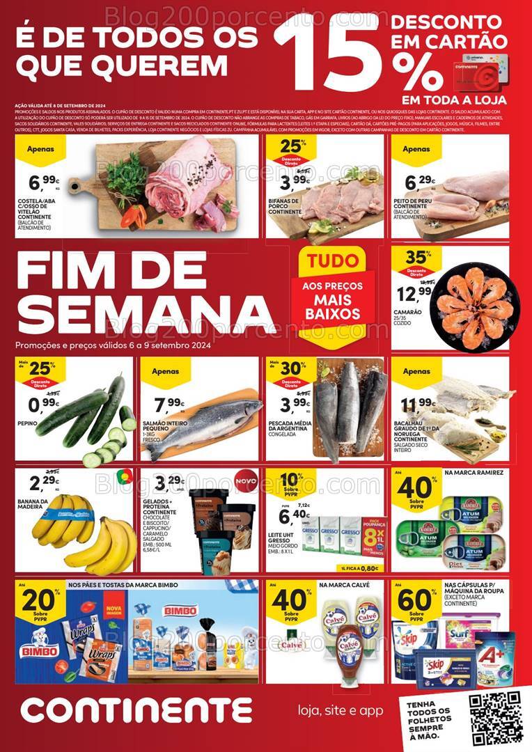 Antevisão Folheto CONTINENTE Promoções Fim de Semana - 6 a 9 setembro