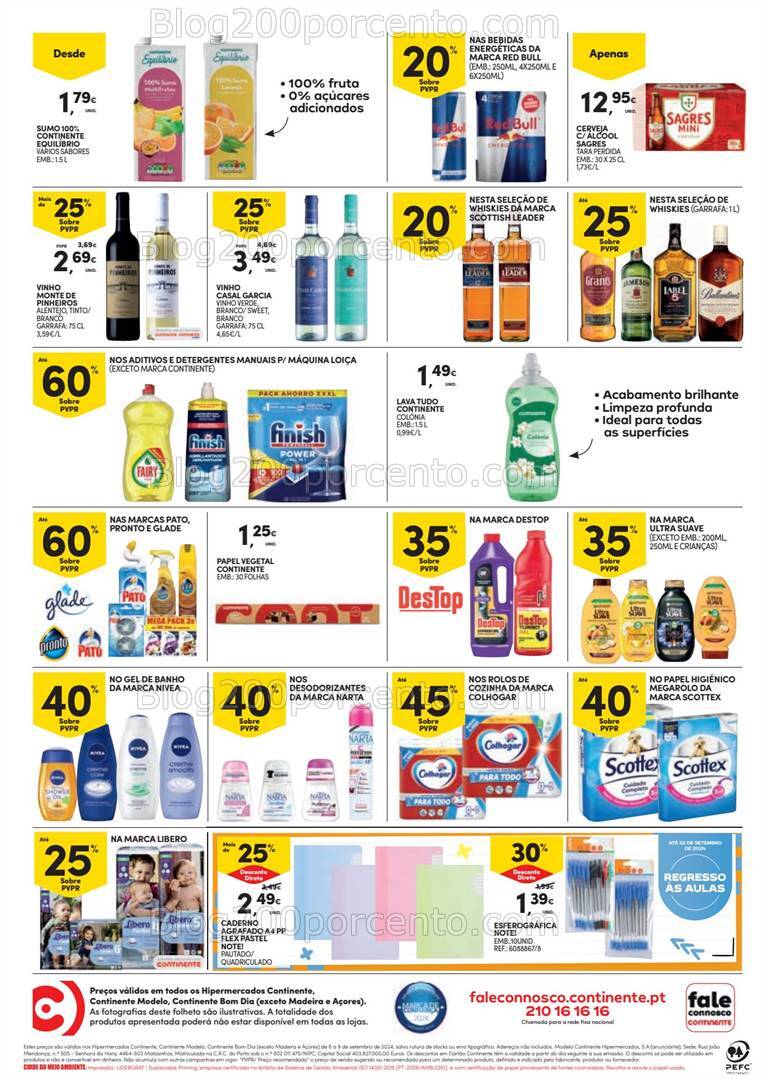 Antevisão Folheto CONTINENTE Promoções Fim de Semana - 6 a 9 setembro