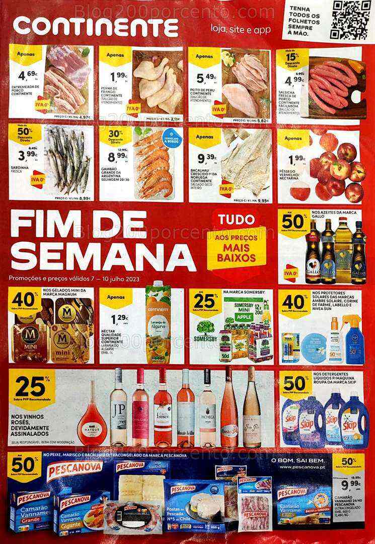 Antevisão Folheto CONTINENTE Promoções Fim de Semana - 7 a 10 julho