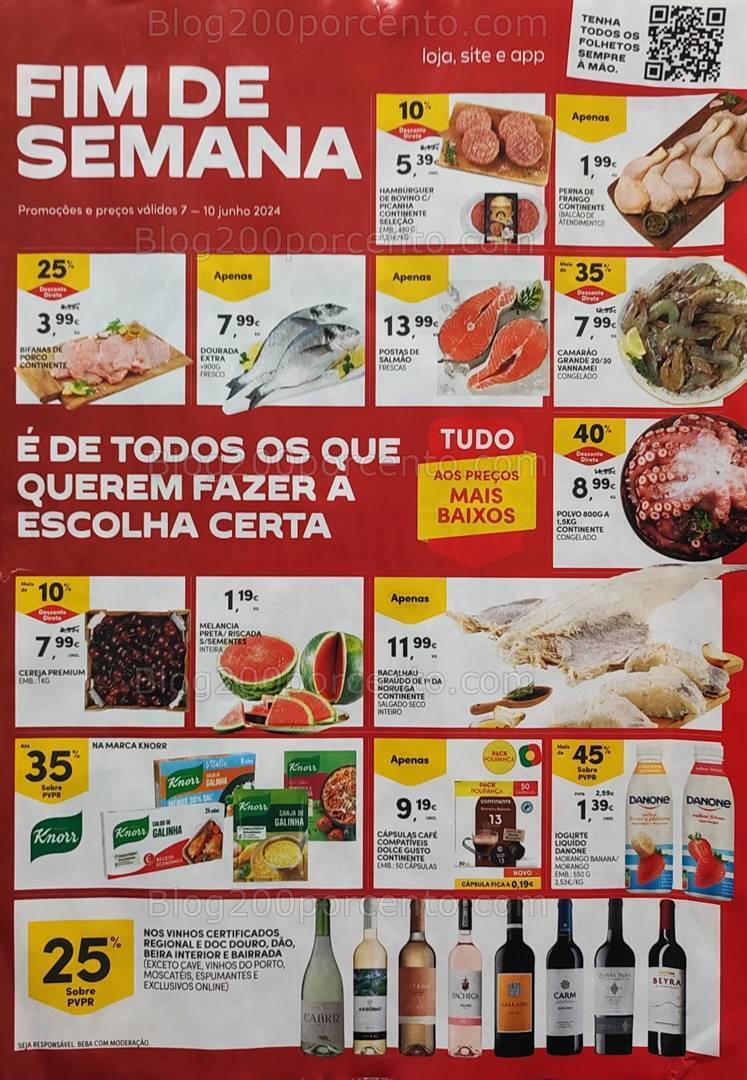 Antevisão Folheto CONTINENTE Promoções Fim de Semana - 7 a 10 junho