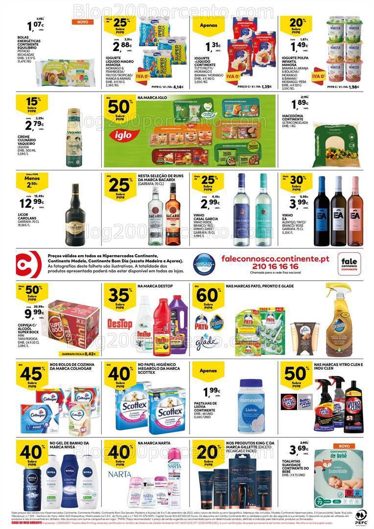 Antevisão Folheto CONTINENTE Promoções Fim de Semana - 8 a 11 setembro