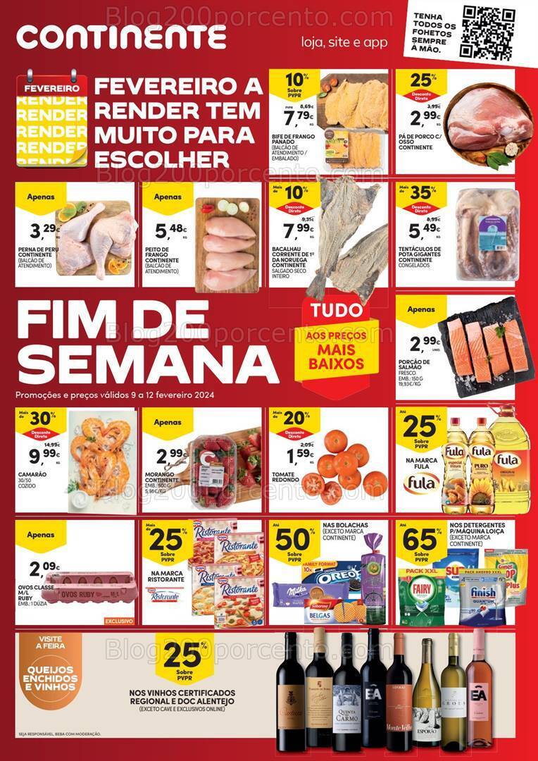 Antevisão Folheto CONTINENTE Promoções Fim de Semana de 9 a 12 fevereiro