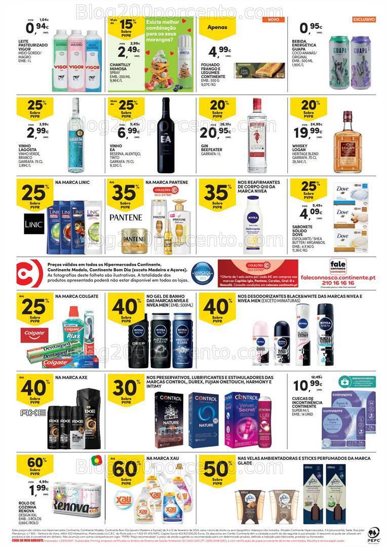 Antevisão Folheto CONTINENTE Promoções Fim de Semana de 9 a 12 fevereiro