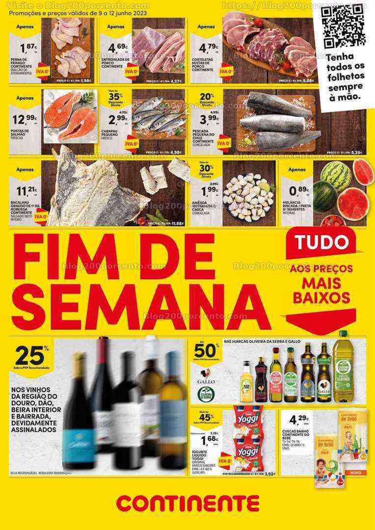 Antevisão Folheto CONTINENTE Promoções Fim de Semana - 9 a 12 junho