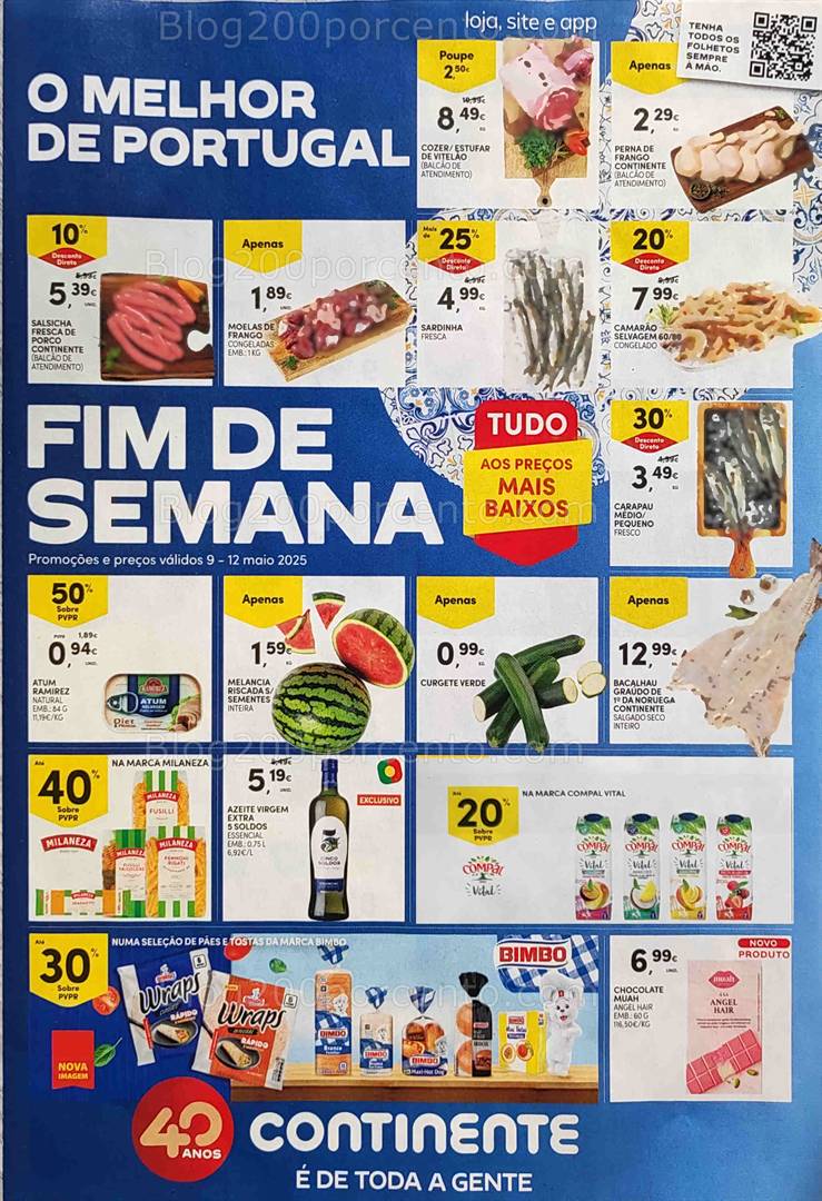 Antevisão Folheto CONTINENTE Promoções Fim de Semana - 9 a 12 maio