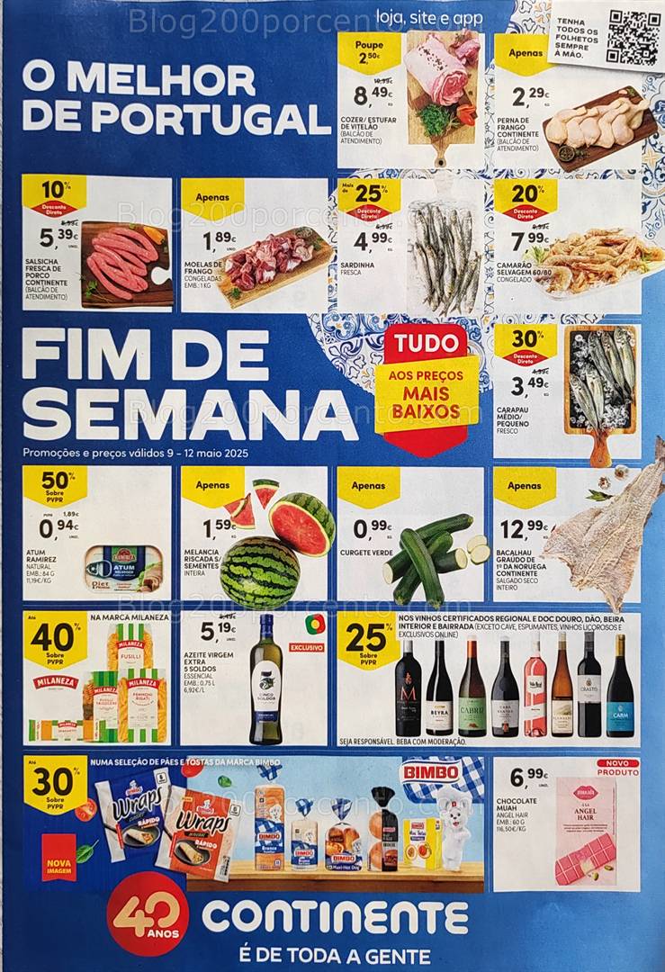Antevisão Folheto CONTINENTE Promoções Fim de Semana - 9 a 12 maio
