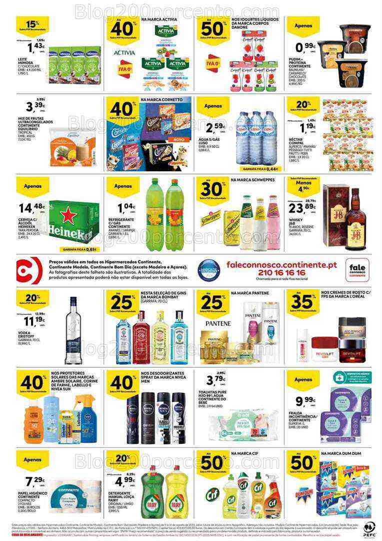 Antevisão Folheto CONTINENTE Promoções Fim de Semana - 11 a 14 agosto