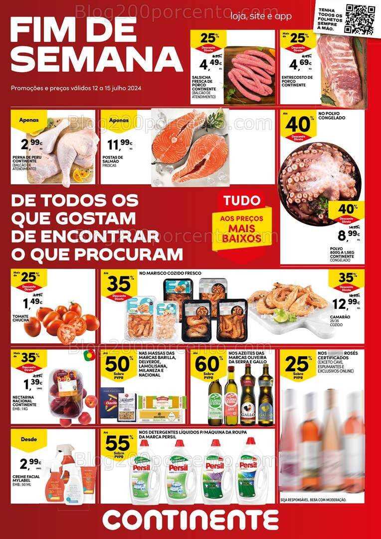 Antevisão Folheto CONTINENTE Promoções Fim de Semana - 12 a 15 julho