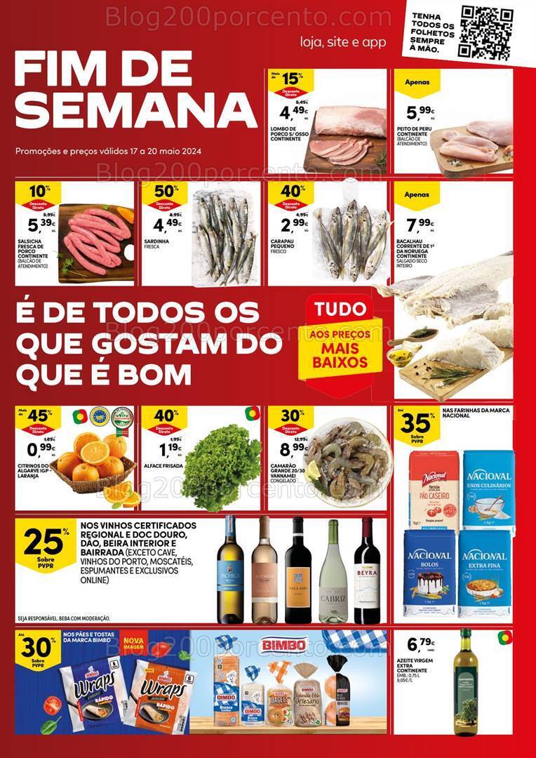Antevisão Folheto CONTINENTE Promoções Fim de Semana - 17 a 20 maio
