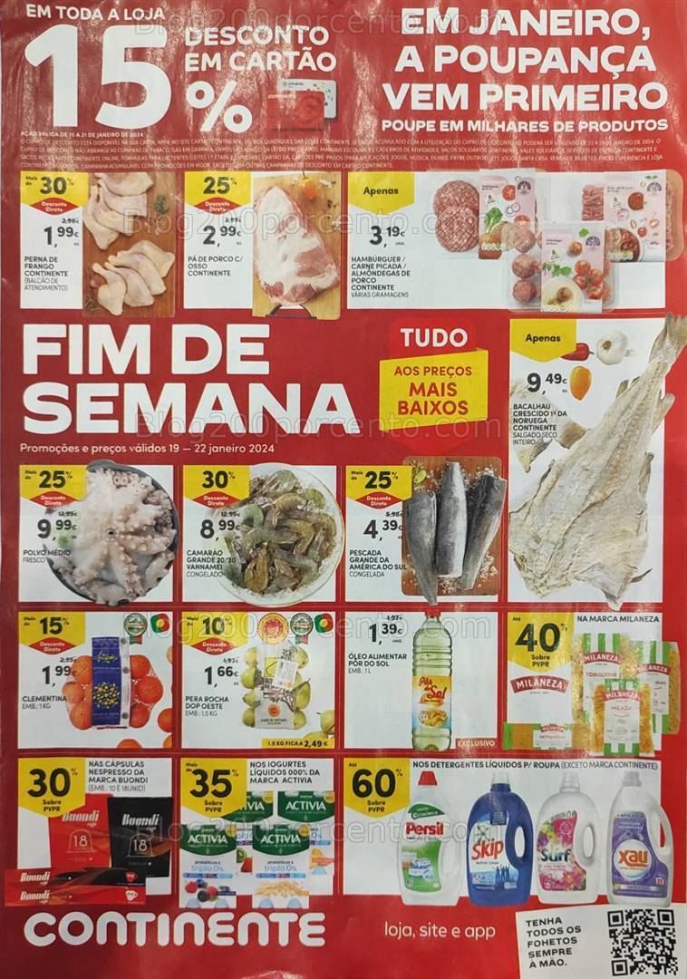 Antevisão Folheto CONTINENTE Promoções Fim de Semana - 19 a 22 janeiro