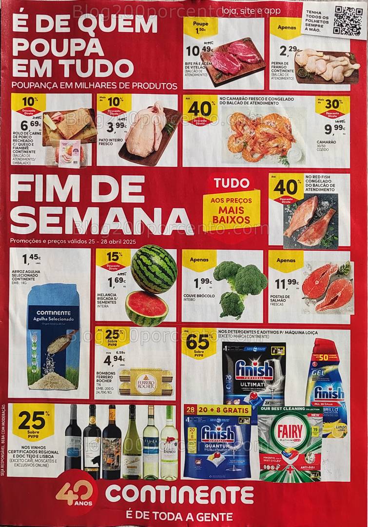 Antevisão Folheto CONTINENTE Promoções Fim de Semana de 25 a 28 abril