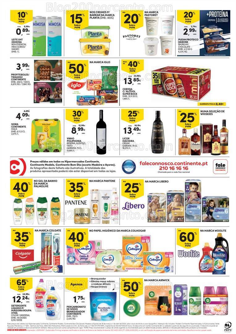 Antevisão Folheto CONTINENTE Promoções Fim de Semana - 29 março a 1 abril