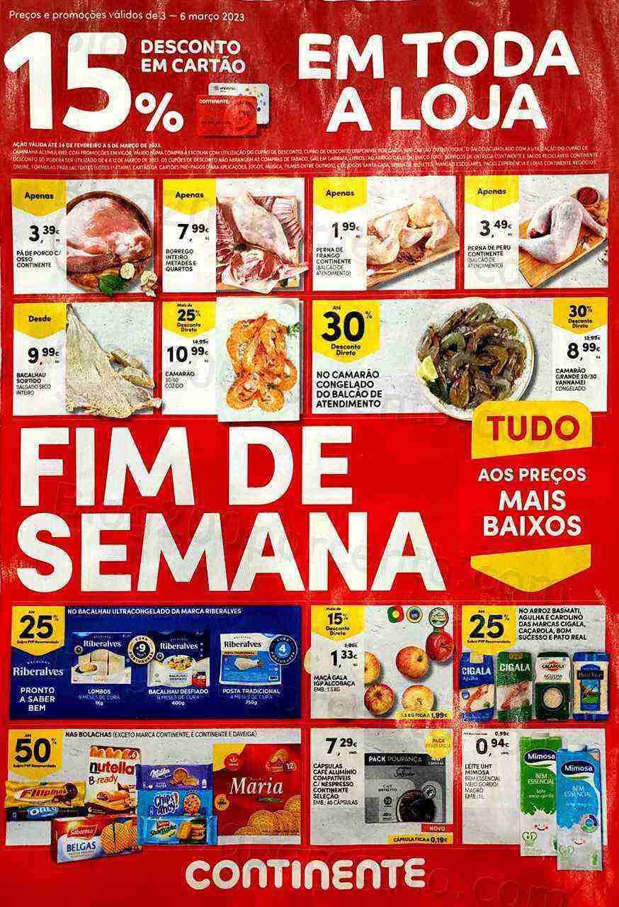 Antevisão Folheto CONTINENTE Promoções Fim de Semana - 3 a 6 março