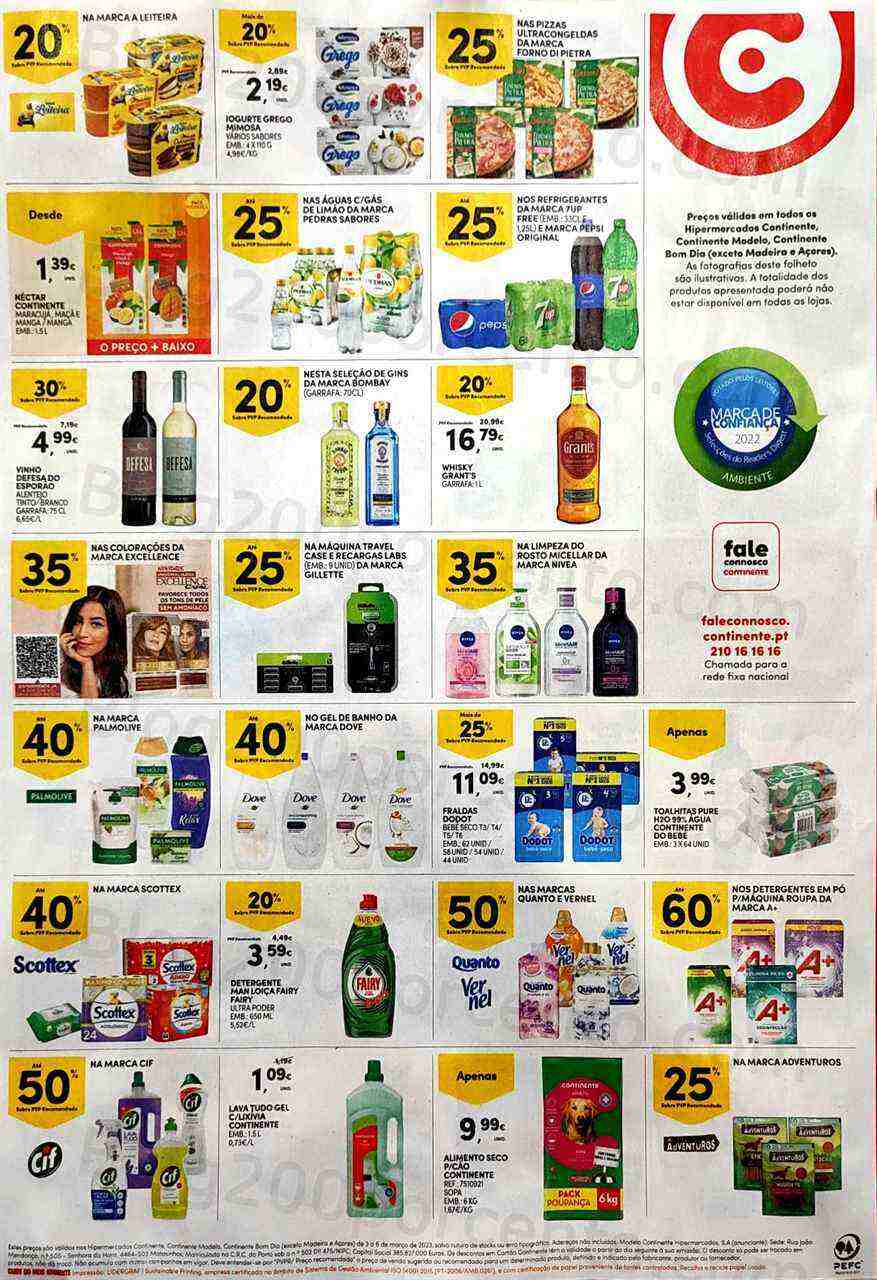 Antevisão Folheto CONTINENTE Promoções Fim de Semana - 3 a 6 março