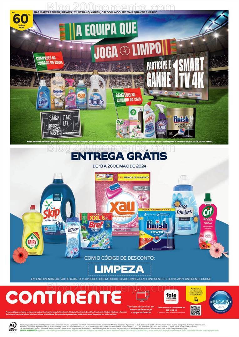 Antevisão Folheto CONTINENTE Limpeza Promoções de 14 a 26 maio