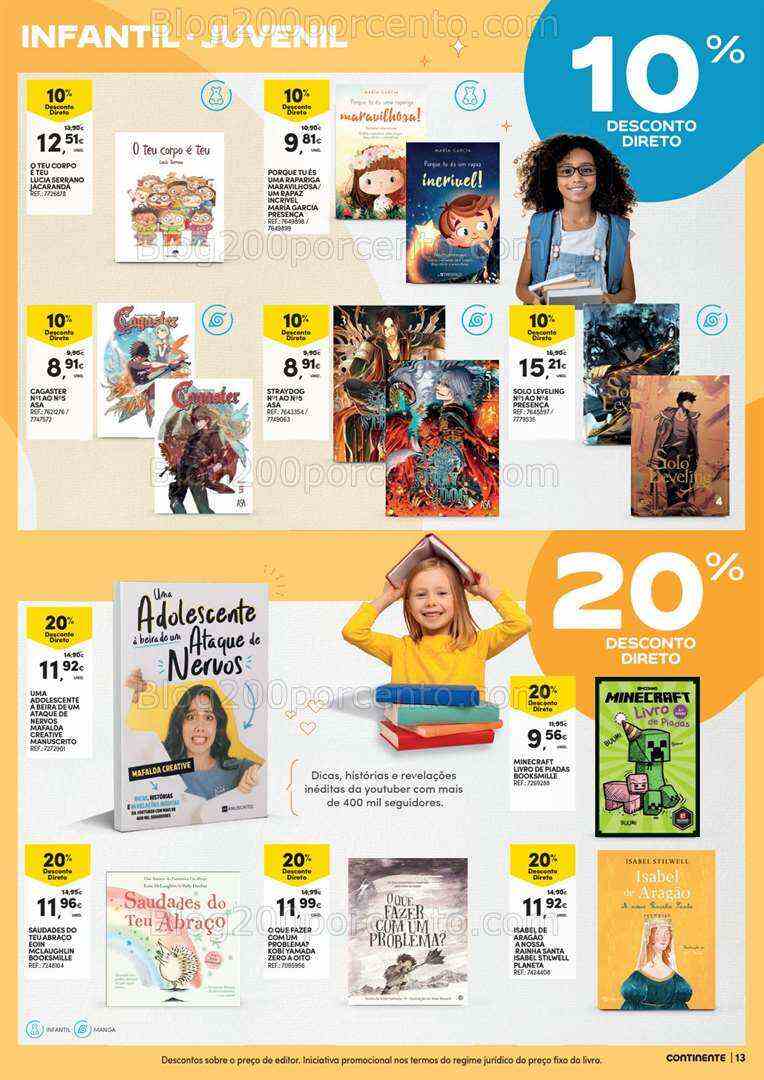 Antevisão Folheto CONTINENTE Mercado do Livro Promoções de 4 a 16 julho