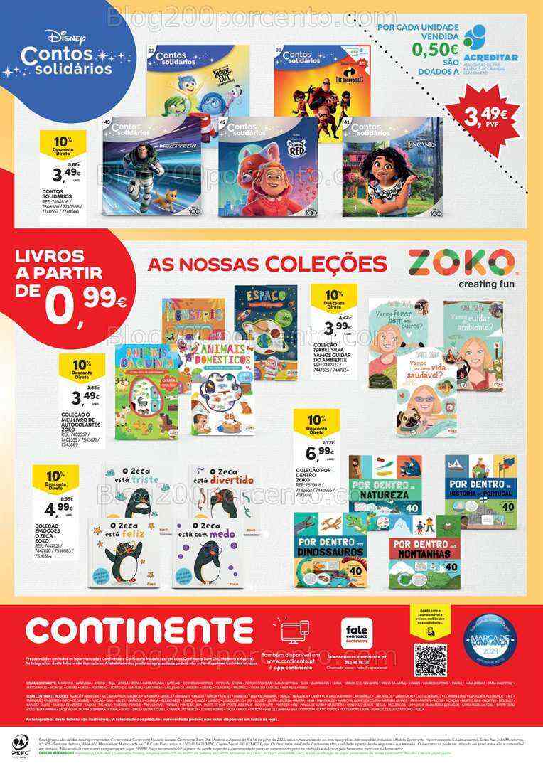 Antevisão Folheto CONTINENTE Mercado do Livro Promoções de 4 a 16 julho