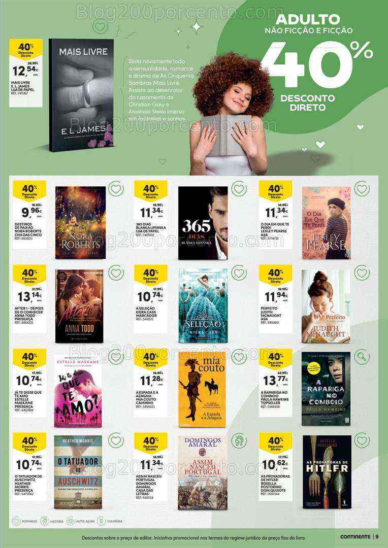 Antevisão Folheto CONTINENTE Mercado do Livro Promoções de 4 a 16 julho