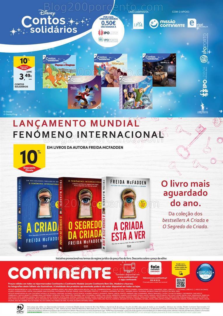 Antevisão Folheto CONTINENTE Mercado do Livro Verão Promoções de 25 junho a 7 julho