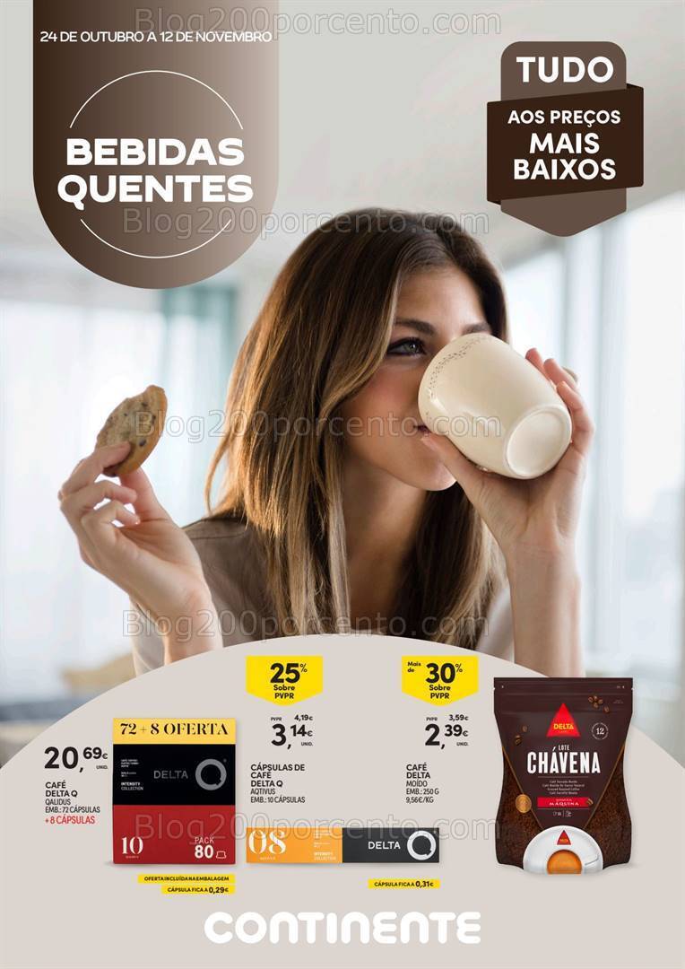 Antevisão Folheto CONTINENTE Modelo Bebidas Quentes - 24 outubro a 12 novembro