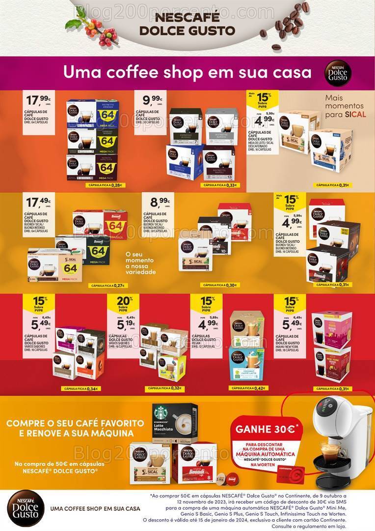 Antevisão Folheto CONTINENTE Modelo Bebidas Quentes - 24 outubro a 12 novembro